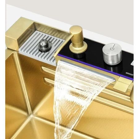 Кухонная мойка Savol S-SC001C 75х45 цвет золото поверхность матовая