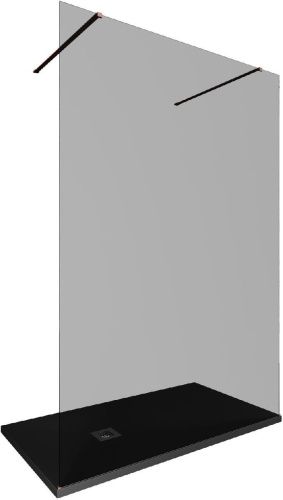 Душевая перегородка Allen Brau Infinity 3.21054.60.T 140х200 стекло тонированное профиль медь