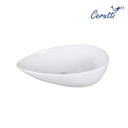 Раковина из сантехнического фарфора Cerutti SPA CR7030 70х40 накладная цвет белый без отверстий под смеситель - фото 3