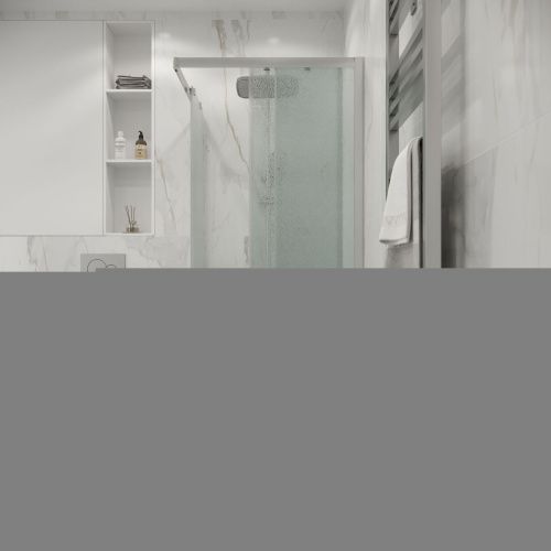 Душевой уголок Niagara Eco NG-1010-14QMT 100х100 стекло матовое профиль хром без поддона - фото 4