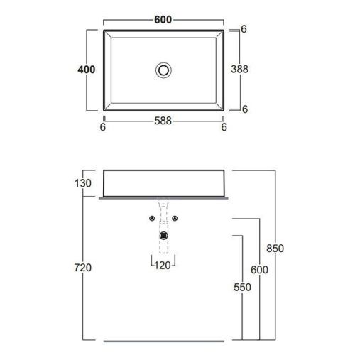 Раковина керамическая Simas Agile AG60 antracite matt 60 см накладная цвет серый без отверстий под смеситель - фото 2