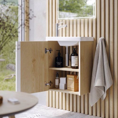 Тумба под раковину Aqwella Y URB0145DD 40х20 подвесная цвет коричневый - фото 2