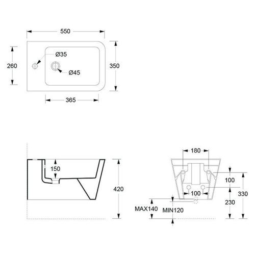 Биде подвесное Alice Hide 31220109 цвет белый - фото 2
