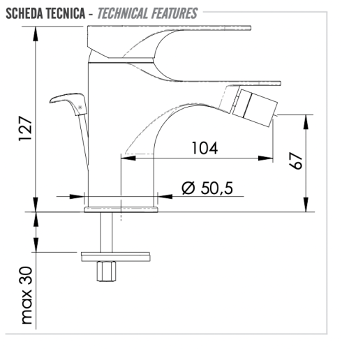 Смеситель Remer Class Line L20 на биде хром - фото 2