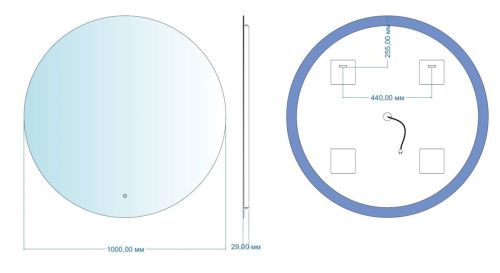 Зеркало с подсветкой Aquanet Смарт 00336640 100х100 подвесное - фото 4