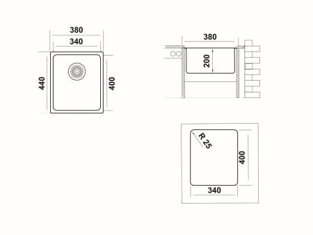 Кухонная мойка Ukinox Лофт LOB340.400 -GT10P 40х35 цвет нержавеющая сталь поверхность брашированная