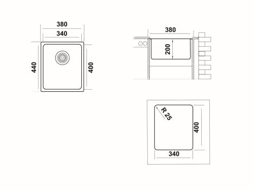 Кухонная мойка Ukinox Лофт LOB340.400 -GT10P 40х35 цвет нержавеющая сталь поверхность брашированная - фото 3
