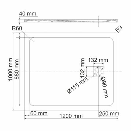Душевой поддон из искусственного камня Wasserkraft Rhin 44T 44T10 120х100 белый