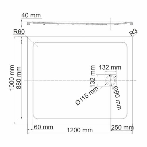 Душевой поддон из искусственного камня Wasserkraft Rhin 44T 44T10 120х100 белый - фото 4