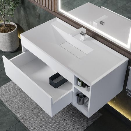 Тумба под раковину Uperwood Lotus 39340205463 100х50 подвесная цвет белый