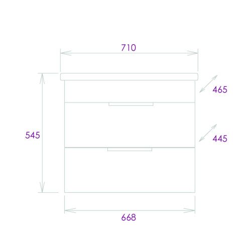 Тумба под раковину Onika Легран 107048 70х40 подвесная цвет коричневый - фото 3
