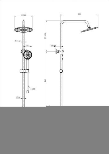 Душевая стойка Wonzon & Woghand Capsule WW-B3031-A3-BGG настенная цвет серый с термостатом - фото 2