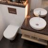 Раковина из сантехнического фарфора Lavinia Boho Bathroom Sink Slim 33311005 40х40 накладная цвет белый без отверстий под смеситель
