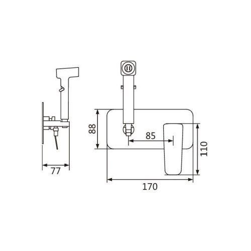 Гигиенический душ со смесителем Shevanik S9905 хром - фото 3