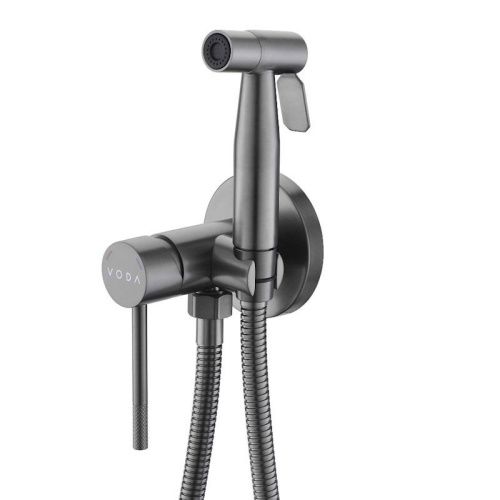 Гигиенический душ со смесителем Voda VSL01GM оружейная сталь - фото 2