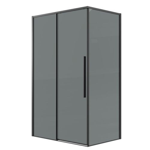 Душевая перегородка Grossman Galaxy 200.K33.01.70.21.10 70х195 стекло тонированное профиль черный - фото 2