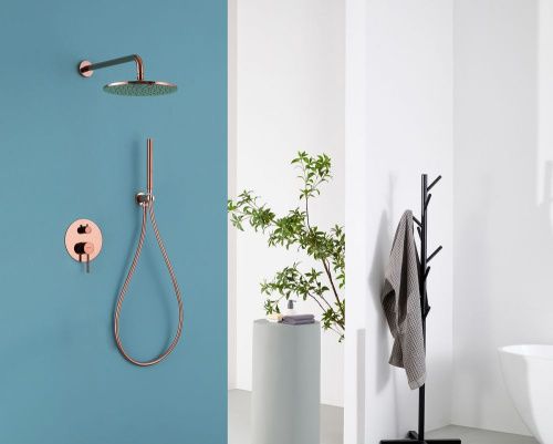 Душевая система Abber AF8118RG встраиваемая в стену цвет розовое золото - фото 2