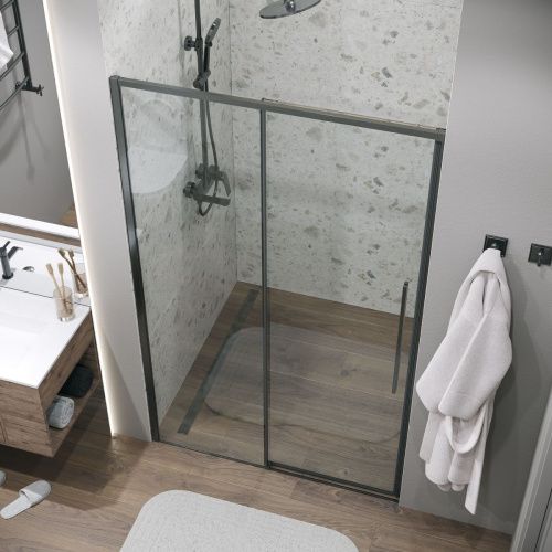 Душевая дверь Grossman Galaxy 100.K33.01.120.42.00 120х195 стекло прозрачное профиль графит - фото 5