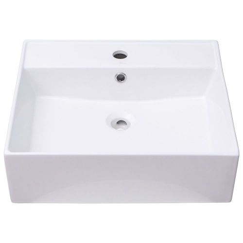 Раковина из сантехнического фарфора Melana 78182-805 50х50 накладная цвет белый 1 отверстие под смеситель - фото 2