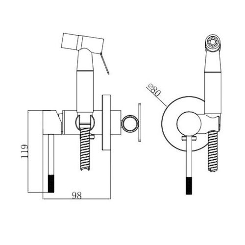 Гигиенический душ со смесителем Voda VSL01G золото - фото 3