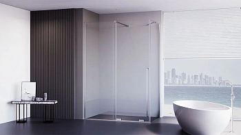 Душевой уголок Veconi Premium Trento PTC50-SP-15090-CH-01-C4 150х90 стекло прозрачное профиль хром без поддона