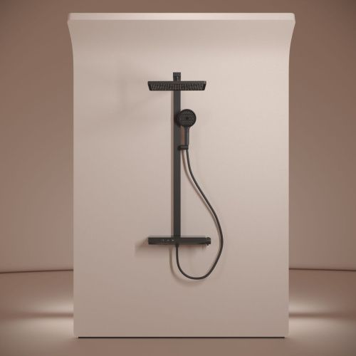 Душевая стойка Sancos Vos SC6100MB настенная цвет черный с термостатом - фото 2