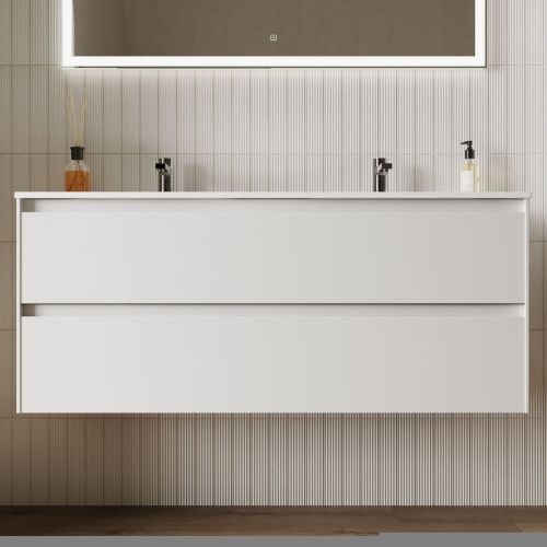 Тумба под раковину Sancos Cento CN120-2W 120х50 подвесная цвет белый - фото 4