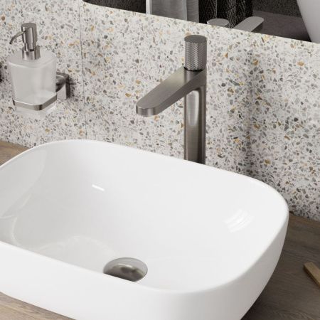 Смеситель для раковины Wasserkraft Tauber 6400 6403H на столешницу никель