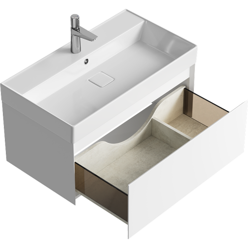 Тумба под раковину Aqwella Y GE01081WM 80х50 подвесная цвет белый - фото 2