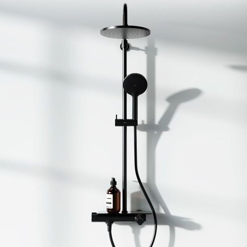 Душевая стойка Damixa Jupiter 977750300 настенная цвет черный - фото 3