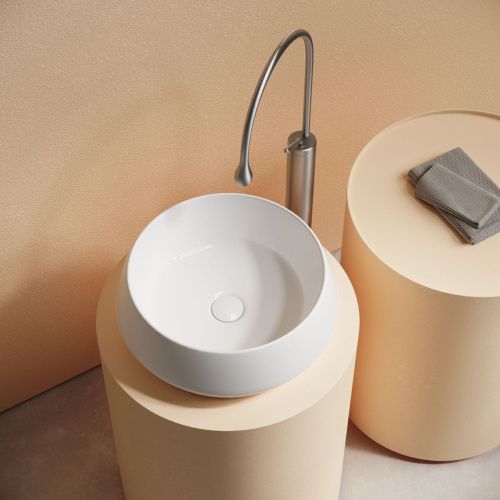 Раковина из сантехнического фарфора Ceramica Nova MAYA CN12004 40х40 накладная цвет белый без отверстий под смеситель - фото 4