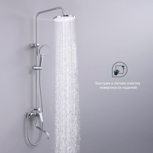 Душевая стойка Splenka S51.24 настенная цвет хром - фото 4