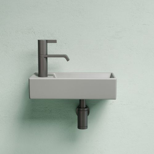 Раковина из сантехнического фарфора Ceramica Nova ELEMENT CN6051RMH 40х20 подвесная цвет черный 1 отверстие под смеситель - фото 5