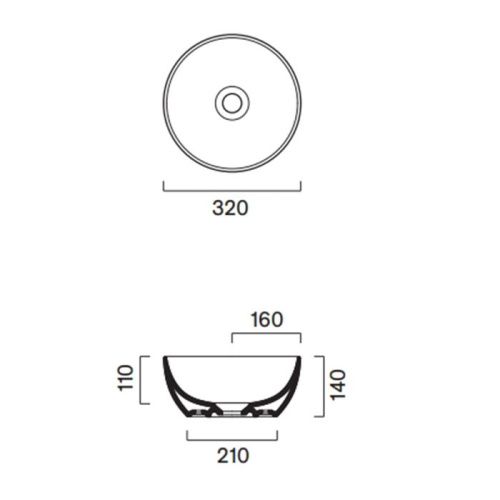Раковина керамическая Catalano Sfera 523320001 30 см накладная цвет белый без отверстий под смеситель - фото 2