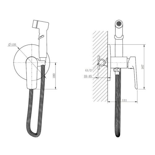 Гигиенический душ со смесителем Esko SMHLGW белый - фото 3