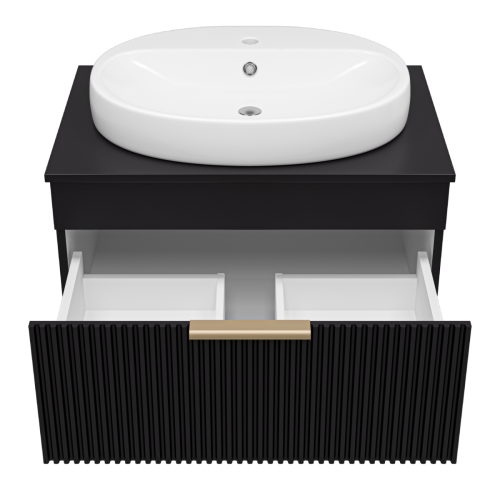 Тумба под раковину Brevita Enfida ENF-06070-0241Я 70х50 подвесная цвет черный - фото 3