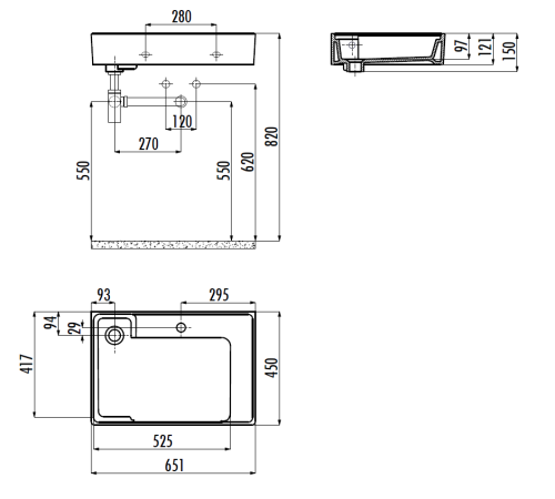 Раковина из сантехнического фарфора Creavit Arya AR065-00CB00E-0000 70х50 накладная цвет белый - фото 2