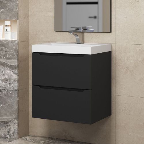 Тумба под раковину Uperwood Tanos 2930205148 50х30 подвесная цвет черный - фото 3