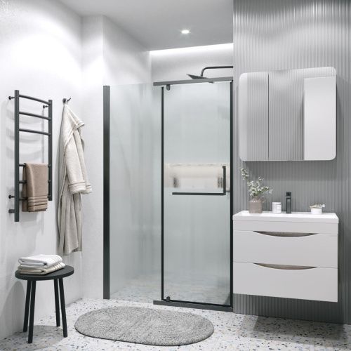 Душевая дверь Grossman Pragma 100.K33.03.120.21.02 120х195 стекло текстурное профиль черный - фото 3