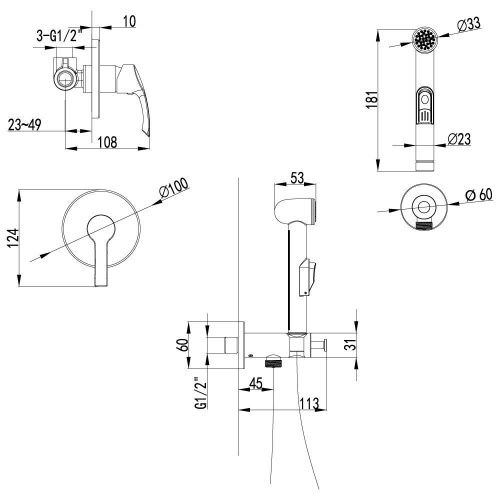 Гигиенический душ со смесителем LeMark Plus Strike LM1119C хром - фото 2