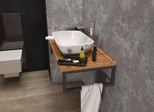 Столешница 1MarKa Grunge Loft У85831 90х50 накладная цвет коричневый - фото 3