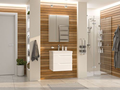 Тумба под раковину Misty Софт П-Соф-01060-011П2Я 60х50 подвесная цвет белый - фото 5