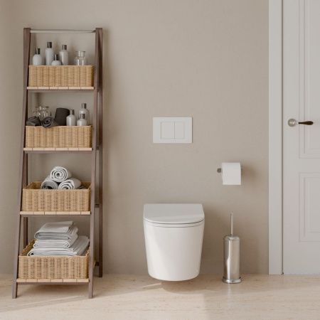 Унитаз подвесной Iberica Blanca Burgos alto IB.BRA.231.1B1 белый с сиденьем микролифт безободковый каскадный смыв