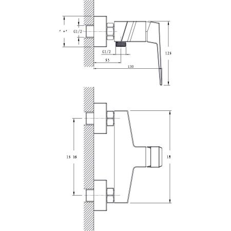 Смеситель для ванны Rush Thira TR3635-63 настенный хром