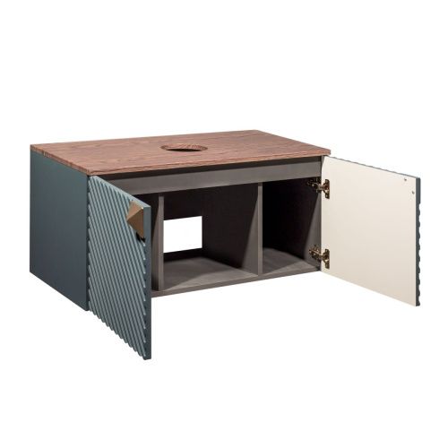 Тумба под раковину Runo Андорра 00-00004646 70х50 подвесная цвет серый - фото 2