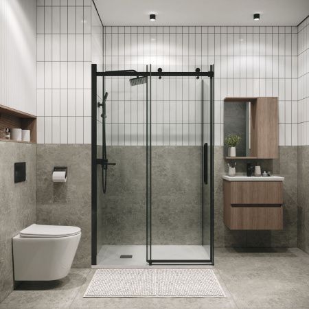 Душевой уголок Grossman Classic 120.K33.04.1180.42.00 110х90 стекло прозрачное профиль графит без поддона