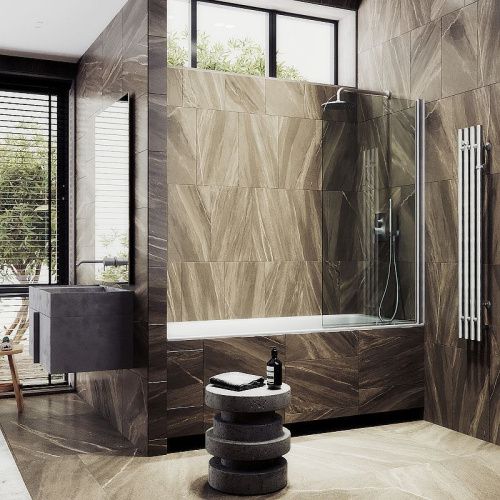 Душевая шторка на ванну Maybah Glass MGV-600-5 80х140 стекло прозрачное профиль хром ориентация универсальная - фото 3