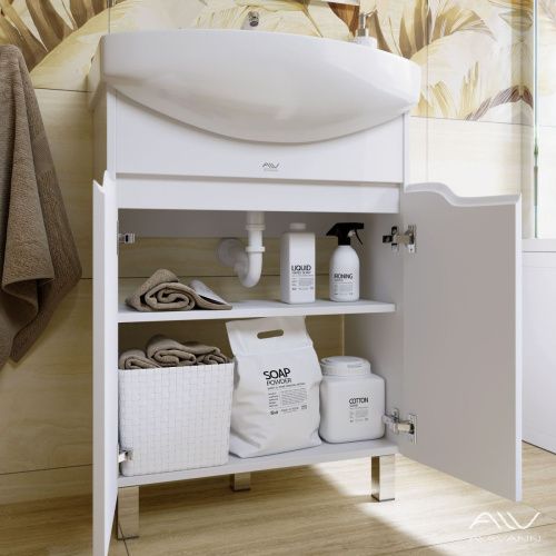 Тумба с раковиной Alavann Crystal ALV0952000 70х40 напольная цвет белый - фото 3
