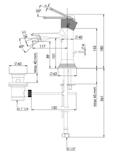 Смеситель Daniel Brooklyn BY60415 на биде черный - фото 2