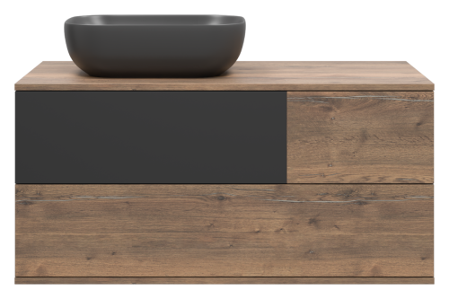 Тумба под раковину Misty Коломбо П-Кол-01100-074ПЛ 100х50 подвесная цвет серый/коричневый - фото 2